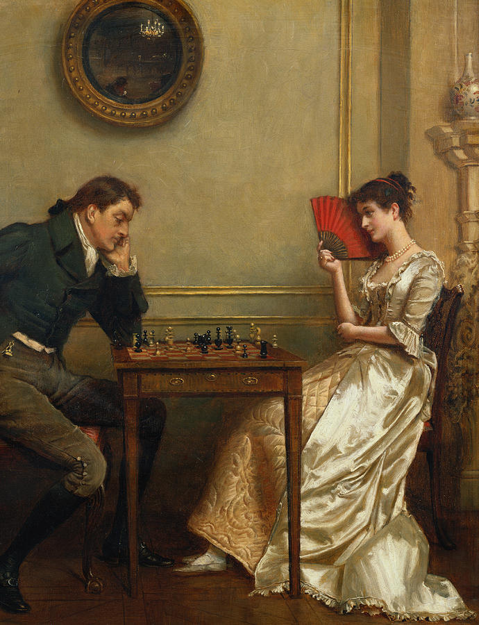 a-game-of-chess-george-goodwin-kilburne