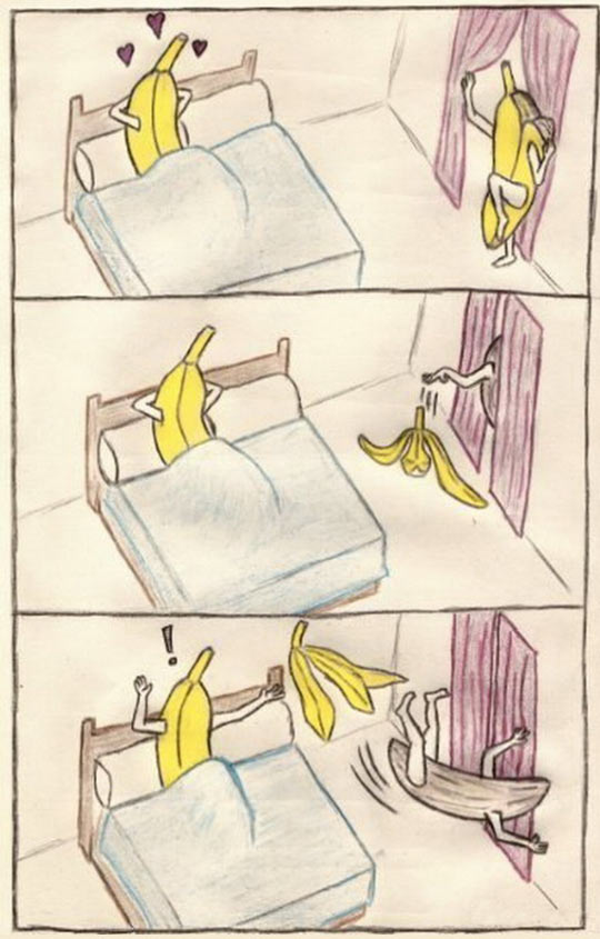 funny-banana-peel-romance-bed-comic